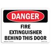 Signmission OSHA Danger Sign, Fire Extinguisher Behind This Door, 10in X 7in Decal, 7" W, 10" L, Landscape OS-DS-D-710-L-2379